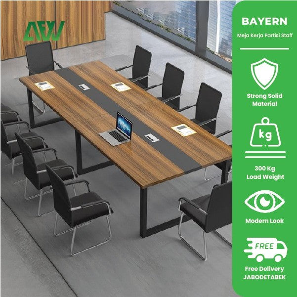 CUSTOM - Meja Meeting Besar Minimalis Meeting Desk BAYERN Solid HPL Meja Rapat