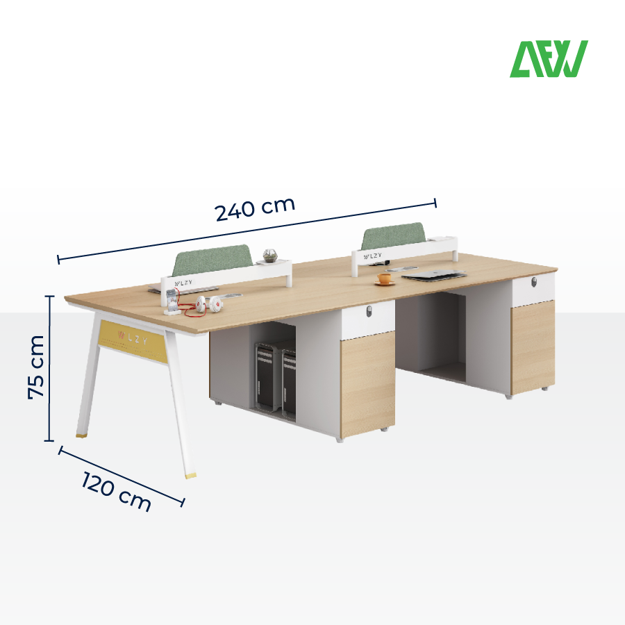 Meja Kerja GRANDIOSE DUO Meja Kantor Modern Workstation 2 Orang – All ...