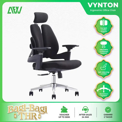 Kursi Kantor VYNTON Kursi Ergonomis Kursi Kerja Duo Split Lumbar Support