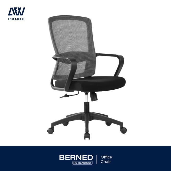 Kursi Kantor Ergonomis BERNED Kursi Kantor Nyaman Mesh Hitam