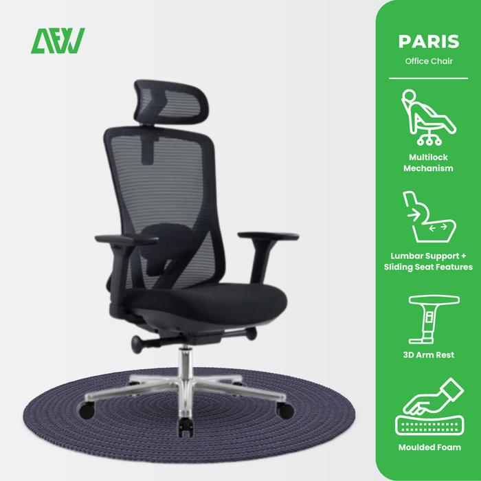 Kursi Kerja PARIS Kursi Kantor Ergonomis Stylish Nyaman dan Adjustable