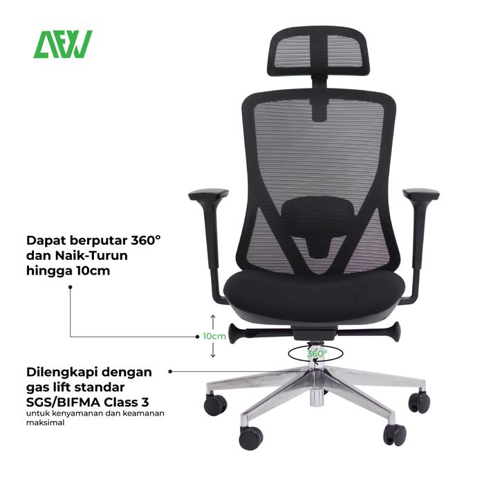 Kursi Kerja PARIS Kursi Kantor Ergonomis Stylish Nyaman dan Adjustable