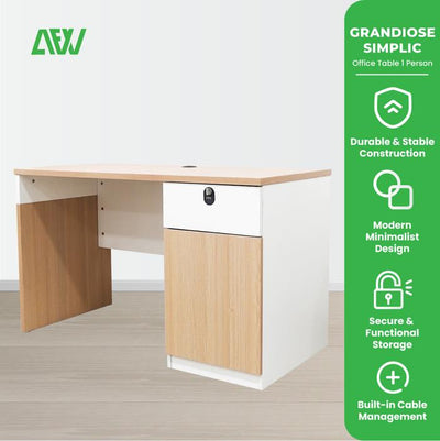 Meja Kerja GRANDIOSE SIMPLIC Meja Kantor Modern Dengan Brankas