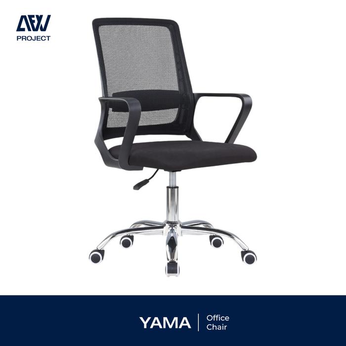 Kursi Kerja YAMA Kursi Kantor Nyaman dan Stylish Mesh Hitam
