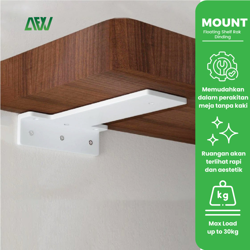MOUNT Invisible Rak Alas L Shaped Besi Wall Load Bearing Support Frame ...