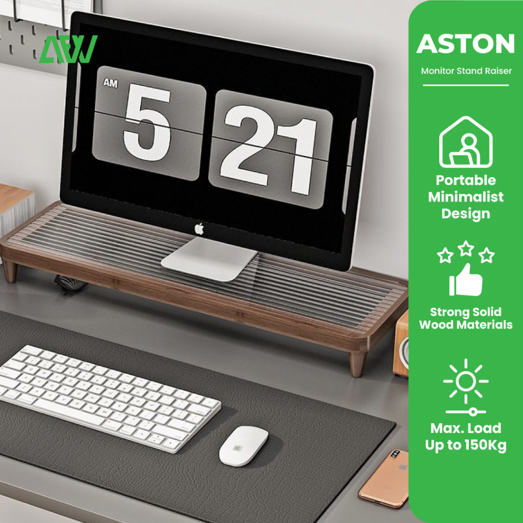 Monitor Stand Rak Monitor Komputer Elevated Desk Mount Computer ASTON ...